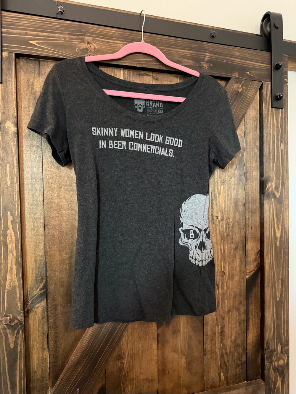 Black Brand Women’s Black Graphic Tee with Skull Detail